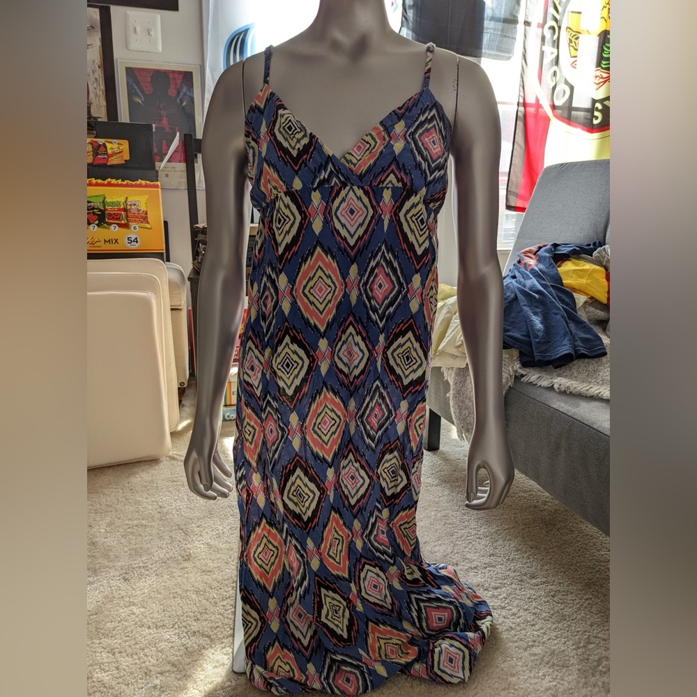 Womens Forever 21 Summer Dress Sz M Medium Colorful V Neck Very Nice Must See